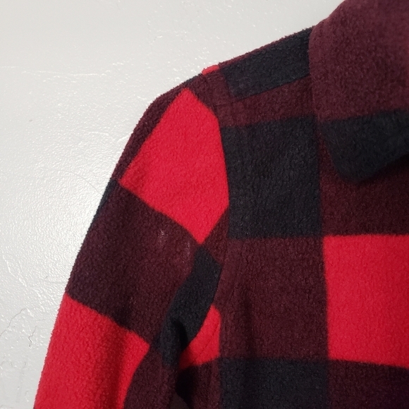 Jumping Beans Baby Boy 18 Months Red Black Buffalo Plaid Check Fleece Shacket - Picture 3 of 4